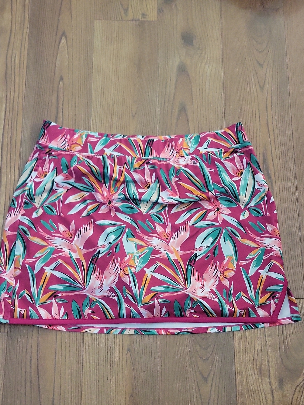 crown & ivy Pink Tropical Floral Mini Skort